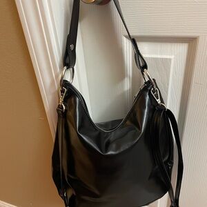 Black Leather Shoulder Bag
